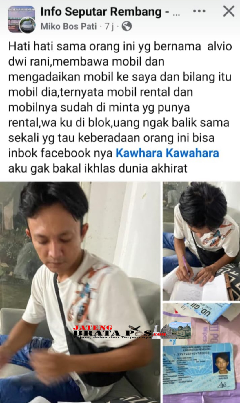 Penggelapan Mobil Rental Gegerkan Warga Rembang