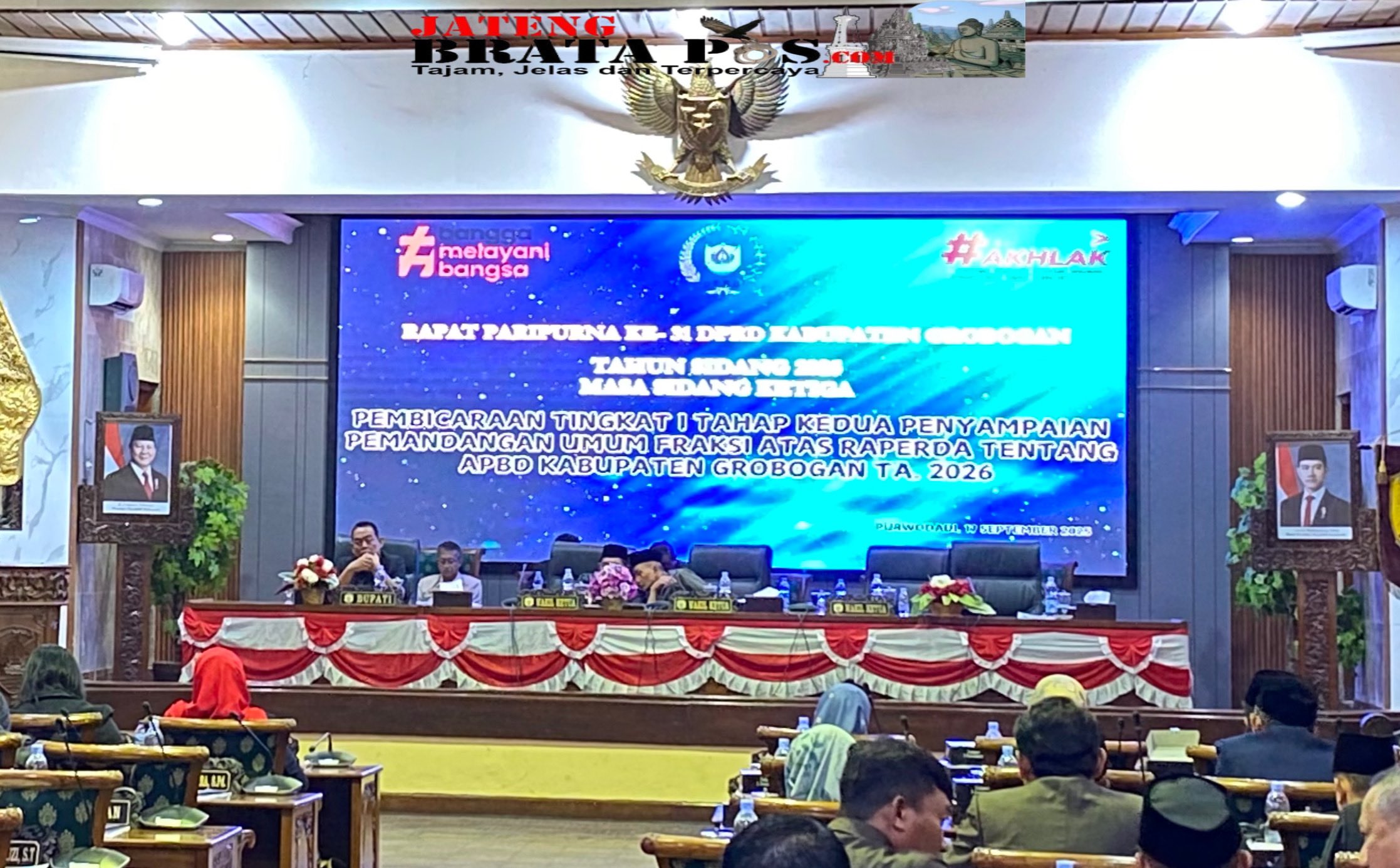 Bupati Grobogan Hadiri Rapat Paripurna DPRD Ke- 31 Bahas Pemandangan Umum Fraksi
